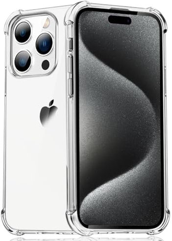Melomon Case for iPhone 15 Pro (6.1''),Shockproof Slim Shock-Absorbing Bumper Clear Hard Back Phone Protective Bumper Cover for iPhone 15 Pro (Clear)