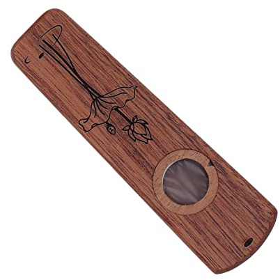Kazoo aus Holz, Professionelle Begleitharmonika, Einfach zu Spielende Kazoo-Flöte, Kratziger Klang, Tragbar für Akustische Instrumente (Ebenholz)