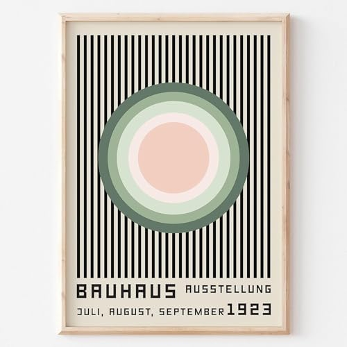 Bauhaus Mid Century Moderne Wandkunst, grünes geometrisches Gemälde, abstrakte Boho-Kunstdrucke, Bauhaus, abstrakte geometrische Wandkunst, minimalistische geometrische Kunst, grünes