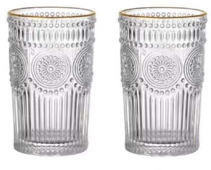 Rungassi 2 x Trinkglas Gläserset 400 ml H 12 cm Wasser, Cocktail, Whisky-Gläser G08