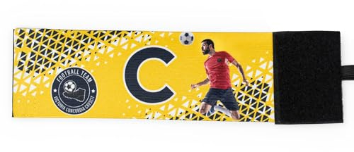 Wanapix | Kapitänsbinde Personalisierte | Armbinde mit Wappen/Foto | Armband für Fußball/Sportarten | Elastic - 37 x 8 cm (Erwachsener) | Gelb