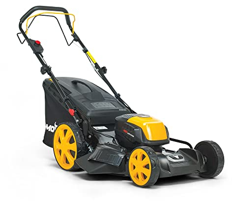 Mowox® EM 4640 SX Akku-Rasenmäher mit Radantrieb, Schnittbreite 46cm, EASY2STORE, Mulchkeil, 60L Fangsack, Höhenverstellung, kugelgelagerte Räder (40V - 5,0Ah Batterie + 4A Schnellladegerät)