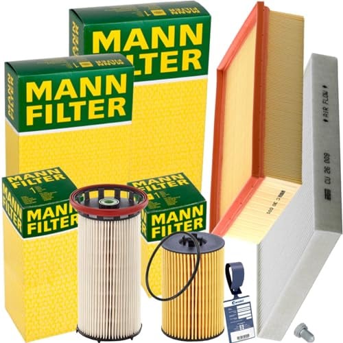 Mann Inspektionspaket | CU26009+C30005+HU7020Z+PU8028+588.670.001+MN1801 passend für A3 8V Golf 7 Passat B8 1.6+2.0 Tdi