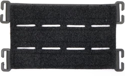 Laser Cut MOLLE Hook and Loop ID Display Panel Adapter for Tactical Morale Patches Badges Backpacks Vests Bags Clasp Bridge Patch Panel (Black)
