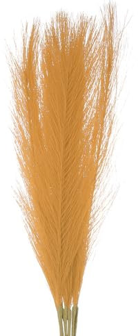 sourcing map 8Pcs 21/55cm Fluffy Faux Pampas Decor Tall Artificial Grass for Living Room Party Wall Vase Wedding Decoration,Yellow