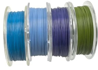 Creative-Beads Juwelierdraht, Schmuckdraht, Fädeldraht aus Edelstahl, Stahlseil, 0,4mm, für Kette, Armband, nylon ummantelt hautverträglich reißfest, 4 Rollen a 10m farbig gemischt