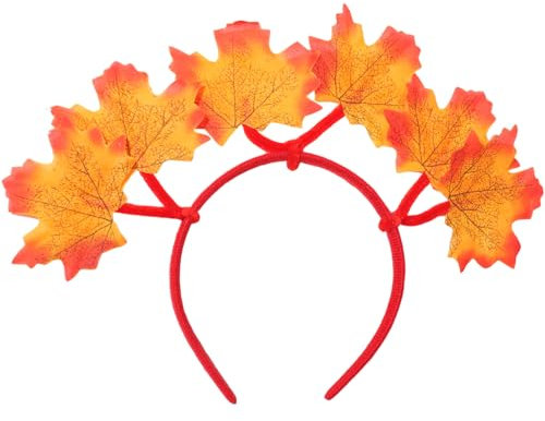 Totelux Herbst-Ahornblatt-Stirnband, Thanksgiving-Haarband, orangefarbene Blätter, Haarschmuck für Damen, Herbsternte, Party-Dekoration