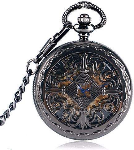 JFNHUTL SteamChinese Knot Design Carving Mechanische Automatische Taschenuhr Uhr Retro Uhr Dekorieren Geschenk Für Vater Taschenuhr