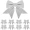 8 Pack Glitter Silver Christmas Bows Christmas Tree Bows 6 inch Wide, Silver Bows for Christmas Tree Decorations Gift Wrapping Ornaments Xmas Wreath Bows Garland Crafting Decorations Bows Supplies