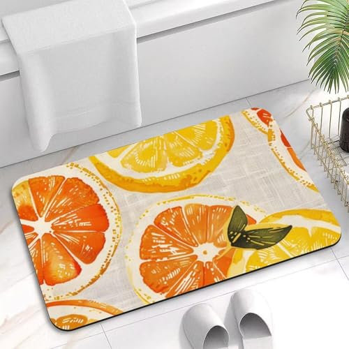 40X60Cm Fussabtreter Außen Gelbe Sommerfrucht Fußmatte Willkommen Saugfähig Fußmatte rutschfest Badematte Für Innenbereich Wohnzimmer Außen