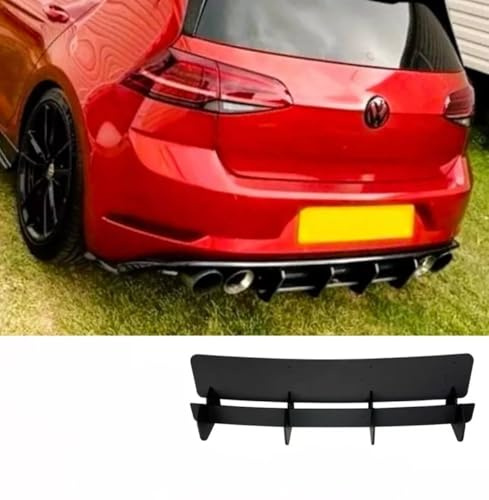 For Auto Perfectionists UK Rear Blade Style Diffuser Compatible With VW Golf R MK75 2016-2020 ABS Gloss Black