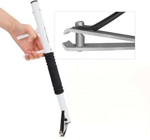 Nelyrho Long Handled Toenail Clippers Wide Jaw Opening, Free Bending, for Thick Nails, for The Seniors, Overweight, Disabled with Arthritis, Easy Reach Pedicure Auxiliary Tools (16/40cm/White)