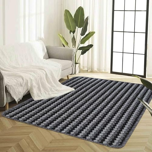 Eden Washable Non-Slip Indoor Kitchen Mat, Anthracite, 120x180cm