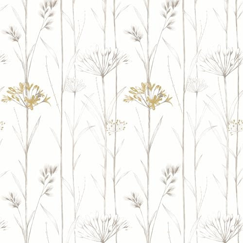 xupingjiti Papel pintado autoadhesivo con flores, hojas de acuarela y flores, papel de pared, lámina autoadhesiva, vintage, lámina decorativa para muebles, lámina adhesiva de vinilo de PVC