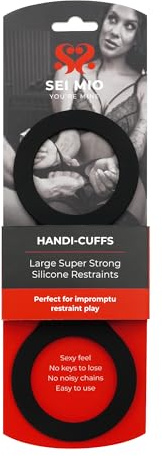 Sei Mio Large Silicone Handcuffs for Bondage and Role Play - Flexible and Comfortable Restraints for BDSM Exploration - Perfect Addition to Your Collection of Sex Toys and Accessories
