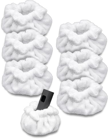 RunnoClean Steam Cleaner Accessories, Small Bonnets (Triangle) Compatible with Dupray Neat Steam Cleaner, Reusable Steam Mop Pads Precision Bonnet Steam Cleaning Pads, 6 PACK