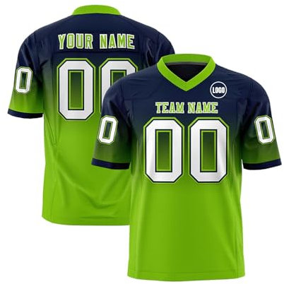 Personalisiertes American Baseball Trikot,Teamtrikot Individuell Bedruckt Namen Nummer & Logo,Personalisiertes Trikot Erwachsene/kinder Unisex Trikot Football Kostüm Damen(Fluorescent Green)