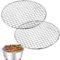 Oushebck Griglia di raffreddamento rotonda, 2 pezzi, griglia rotonda per barbecue, 40 cm, griglia per barbecue, griglia per barbecue all'aperto, griglia riutilizzabile per picnic, per cucinare