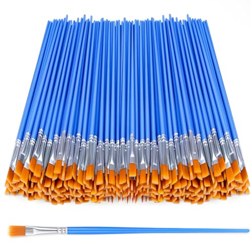 YUESIKJ 60 Stück Pinsel Set, Flache Pinsel Kleine für Kunstmalerei und Details