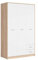BLACK RED WHITE Nepo Plus Armoire 3 portes avec tiroirs en chêne Sonoma/blanc 118 cm
