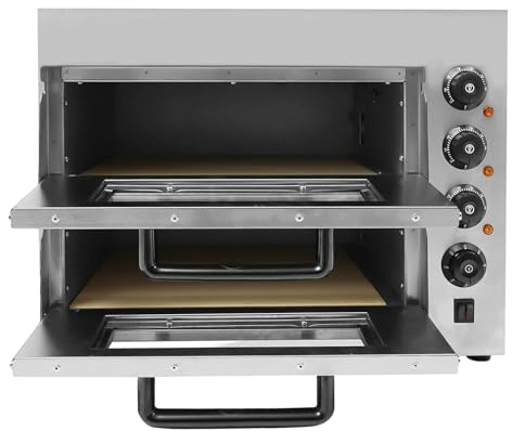 3000 W elettrico a doppio strato, mini forno per pizza professionale, in acciaio inox, con timer e guanti regolabili, temperatura 50 – 350 ℃, diffuso in cucine domestiche, ristoranti