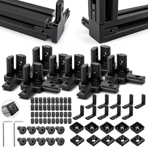 Konohan 20 Pcs 2020 Aluminum Extrusion Connector 3-Way End Corner Brackets