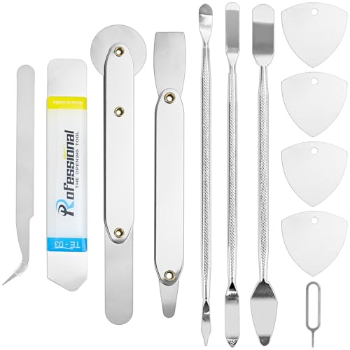 JAXICREY 12 Stück Handy Reparatur Werkzeug Set, Spudger Handy Werkzeug Offnungswerkzeug Metall Smartphone Reparaturset Elektronik-Reparatur für Smartphone Laptop Tablet Watch