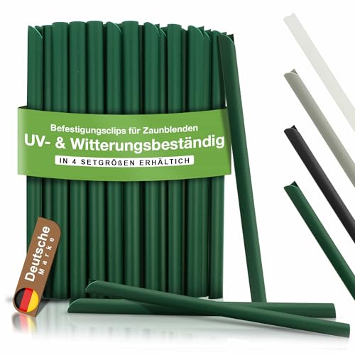 BooGardi Befestigungsclips Sichtschutzstreifen für Doppelstabmatten · 90x Clips Grün · PVC Klemmschienen für Sichtschutz Doppelstabmattenzaun & Stabmattenzaun · Zaun Zubehör