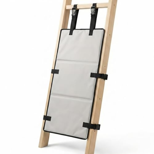 Bunk Bed Ladder Cover 30.7x15 Inch Universal Bed Ladder Guard Foldable Bunk Beds Ladders Pad with Adjustable Buckles Avoids Kids from Climbing Pool and Playground(Gray)