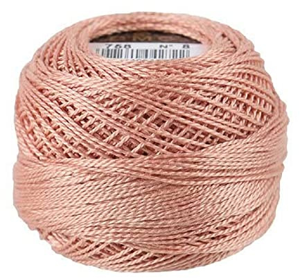 DMC Size 8 Cotton Perle Thread - 758 Pink - per Pack of 10