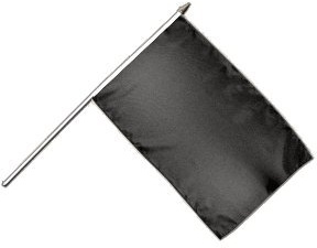 Stockflagge Einfarbig Schwarz - 30 x 45 cm