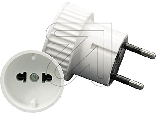 Schuko Stecker Schalter Kupplung Reisestecke Südeuropa Stecker kalkweiß