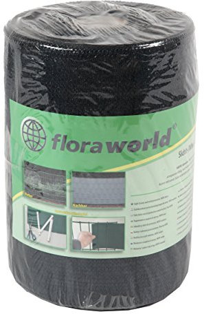 Floraworld Sicht-/ Wind- und Objektschutz Promotion HDPE-Gewebe, Anthrazit, 2050 x 17,5 x 24 cm