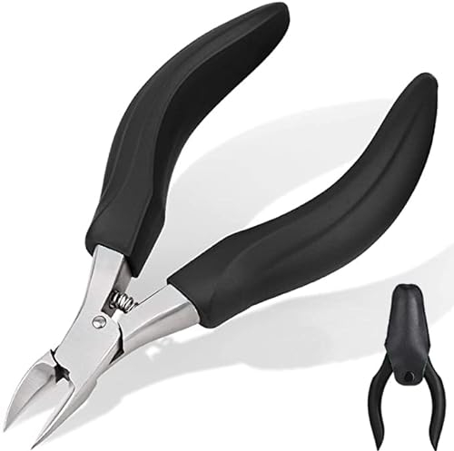 Coupe Ongle Pour Ongles Incarnés, épais, Champignons - Lame Tranchante, Manche Long Pour Les Personnes âgées, Les Hommes et Les Personnes Aux Articulations Dures, Noir (Boîte En Métal)