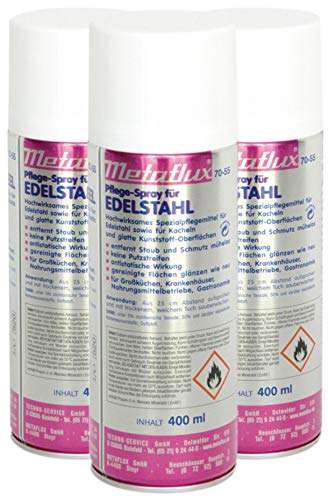 METAFLUX 70-55 Edelstahl Pflegespray 400ml 3er Set
