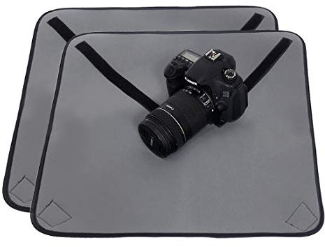 kilofly (Pack of 2) Neoprene Adjustable Protective DSLR Camera Wrap Around Pouch Cover Cloth, 20 Inch Large Square