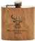 OUTDOORDINO Waidmannsheil Flasque en Acier Inoxydable | Cadeaux pour Les Chasseurs | Flasque en Bois | Idée Cadeau pour Homme | Cadeau de Chasse|Naturel | Argent,11 x 10 x 2 centimètres