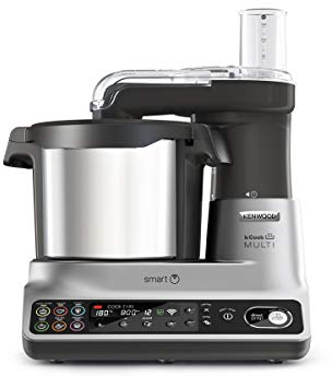 Kenwood kCook CCL450SI Multifunktions-Küchenmaschine mit WLAN, steuerbar mit einer App vom Handy, mit 600 kostenlosen Rezepten, integrierte Waage, 1500 W, Fassungsvermögen 4,5 l