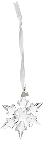 Swarovski Ornament, Jahresausgabe 2020, Edler Swarovski Kristall in Schneeflocken-Form, mit Prachtvollem Satinband und Metalletikett