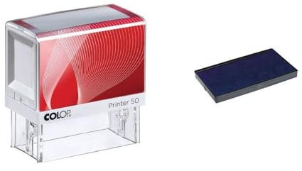 Stempelkissen, personalisierbar, 6 Zeilen COLOP Printer 50, 69 x 30 mm, für Adresse und soziale Zwecke blau