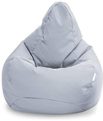 Loft 25 Sitzsack-Spielerstuhl | Sitz Sitzsack für den Innenbereich des Wohnzimmers im Freien | Wasserbeständig | Ergonomisches Design zur Körperunterstützung | Langlebig und Bequem (Grau, Sitzsack)