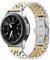 Kai Tian Correa de reloj inteligente de dos tonos compatible con Samsung Galaxy Watch de 46 mm, Gear S3 Frontier Classic 22 mm, pulsera de acero inoxidable, color plateado y dorado