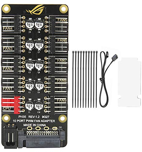 fasient PWM Lüfter Hub,PH35 Lüfter Hub Splitter Stromkabel Motherboard Desktop PC Controller Adapter für Desktop Computer