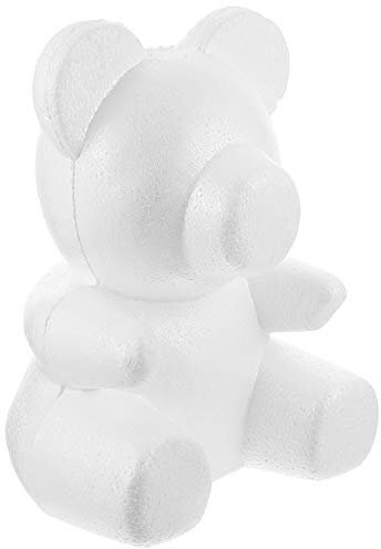Healifty 35cm Foam Bear Shape White Craft Bear Polystyrene Modelling Foam for Christmas Wedding Arranging DIY Rose Bear