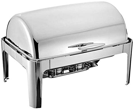 Fetcoi - Set di Piastre Professionali Scaldavivande in Acciaio Inox da 9 Litri su Ruote Resistente Piastra Quadrata per Buffet di Hotel Self Service Ristoranti Ricevimenti Giardino