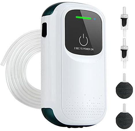 BAITAI Battery Aquarium Air Pump, Portable and Rechargeable Fish Tank Pump,Ultra Quiet and Energy Saving Fish Aerator Pump for Indoors,Outdoor Fishing, Power Outages and Fish Transportation