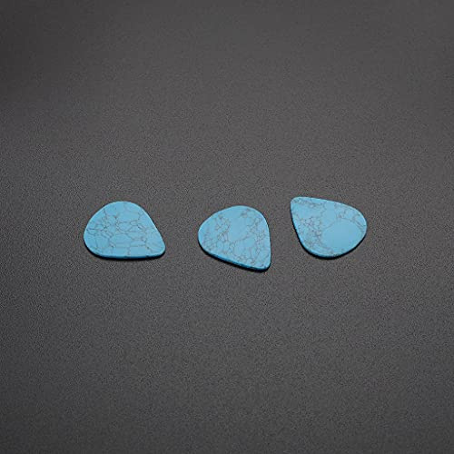 Alnicov Gitarrenplektren aus Naturstein, für Bassgitarre, Ukulele, Crack Blue, 3 Stück