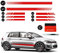 Autodomy Seitenstreifen Rennstreifen Stripes Streifen Aufkleber, Rallystreifen Zierstreifen Auto Rally Tuning Sport Racing Dekor Autoaufkleber + Rakel und Cuttermesser (Rot)