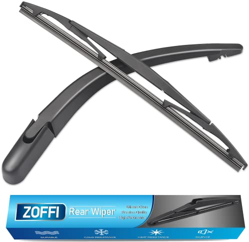 ZOFFI Heckscheibenwischer + Heckwischerarm Ersatz für Citroen C1 2005-2014,Peugeot 107 2005-2014, Scheibenwischer Hiten mit natürlichen Gummi Wischblätter