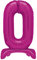 Unique Party 12870 - Riesen Stehen Nummer 0 Ballon - 76 cm - Dunkelrosa
